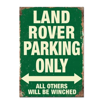 Land Rover Parcare Numai | Trike Parcare Numai| Shelby Parcare și Cat Poster Tin Tablou de Familie Acasă, Iubitorii de Cadou de 8 X 12 cm